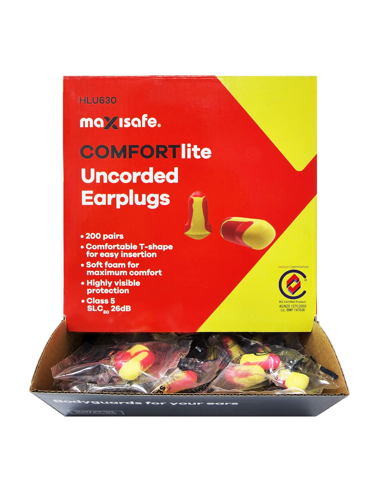 Maxisafe - COMFORTlite T-Shaped Uncorded Earplugs - Class 5