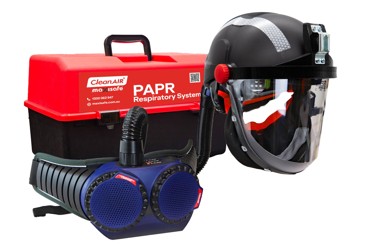 Maxisafe CleanAIR CA-40G Heavy Duty Tunnelling Kit with Cylindrical Visor and AerGO PAPR