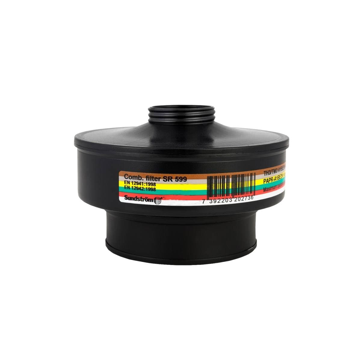 Sundström AS599 Organic + inorganic + acid gas + ammonia + mercury + particles filter ABEK1HgP3 — threaded (Each)