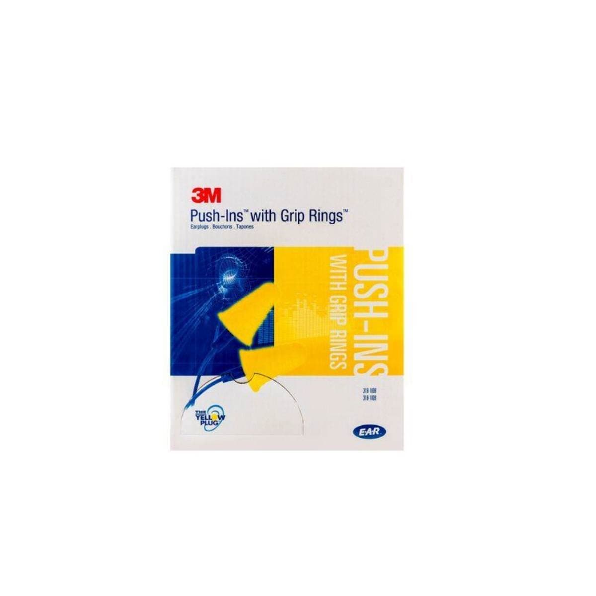 3M™ E-A-R™ Push-Ins™ With Grip Rings Corded Earplugs (Box of 200)
