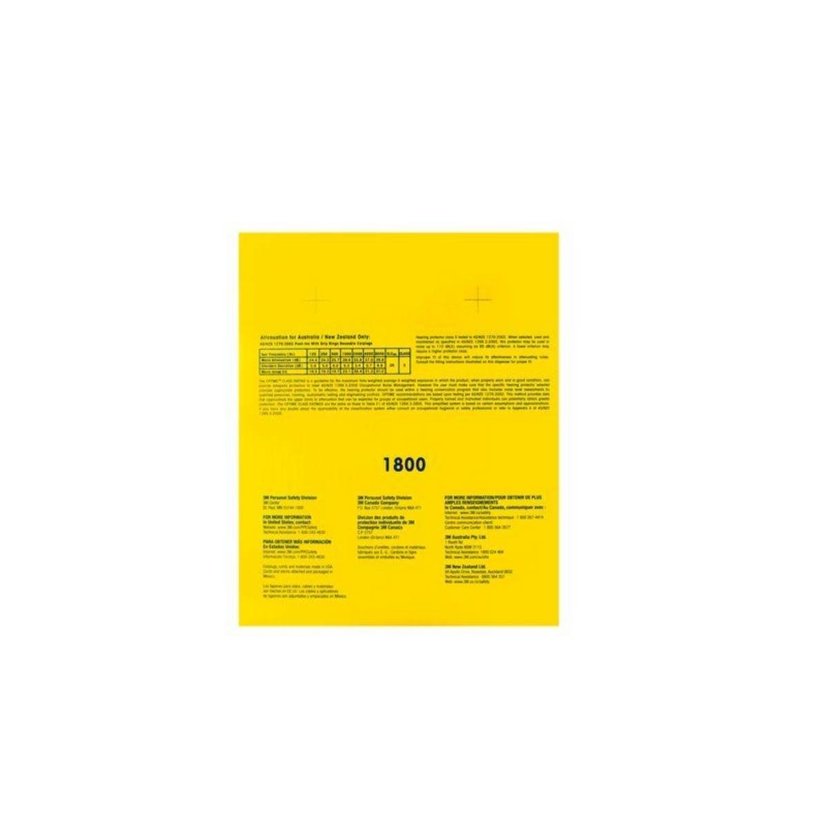 Back of earplugs packaging