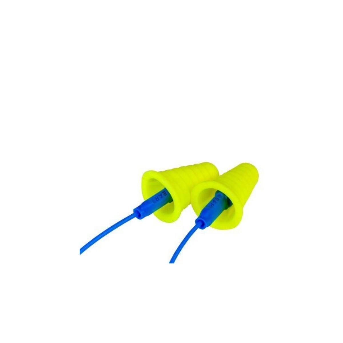 Close-up of corded earplugs