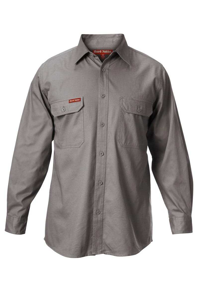 Hard Yakka Cotton Drill L/SL Shirt Grey