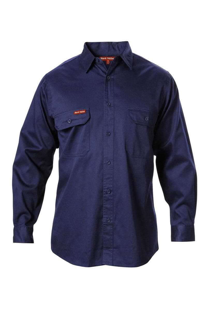 Hard Yakka Cotton Drill L/SL Shirt Navy