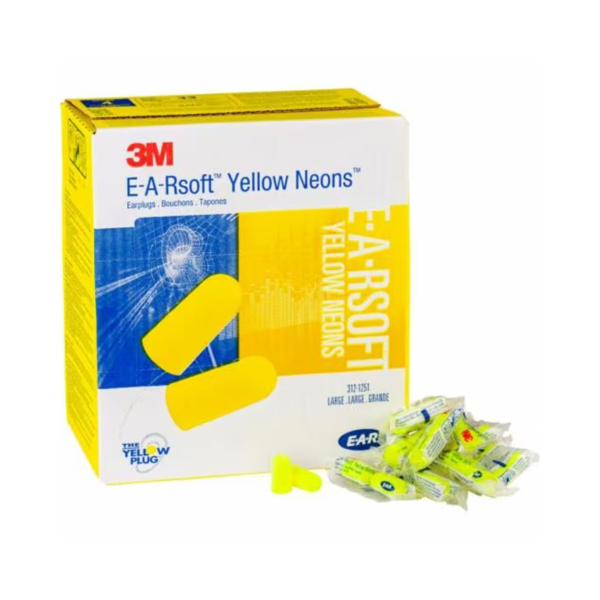 3M E-A-Rsoft Yellow Neons box with earplugs