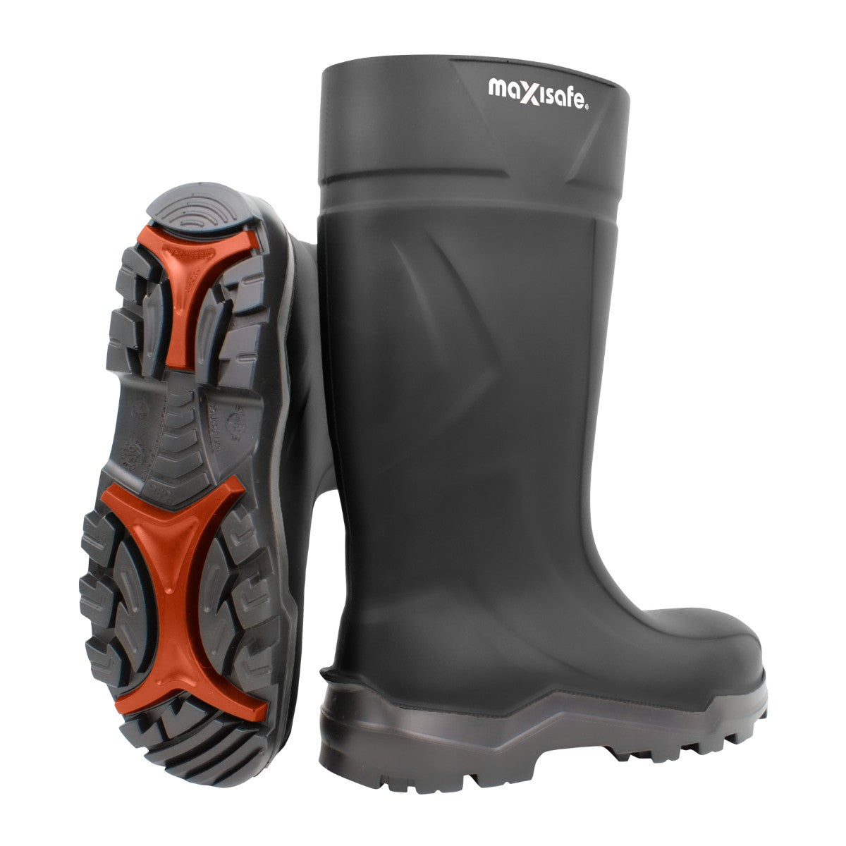 Maxisafe XtremeGrip Black Polyurethane Gumboots