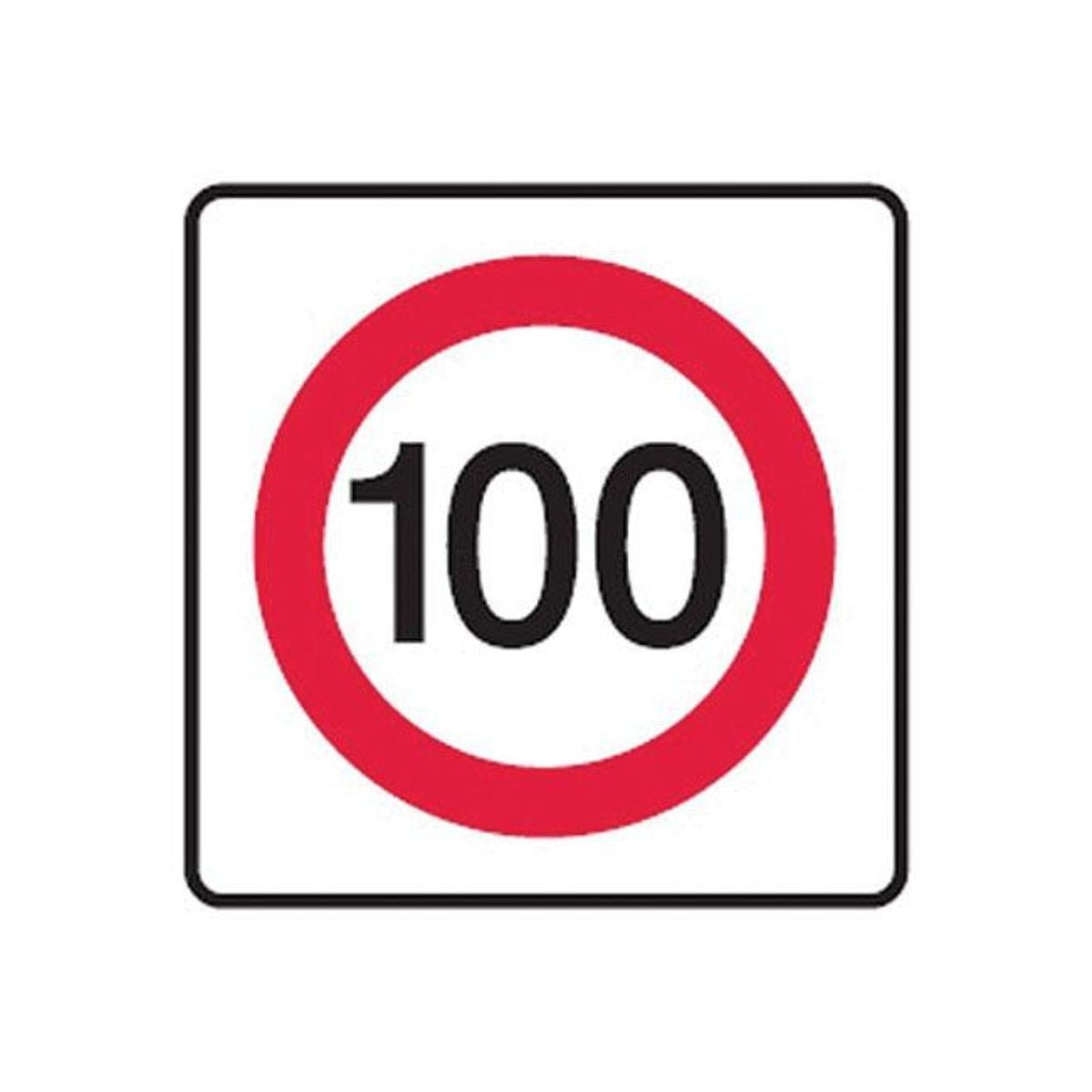 100 Speed Limit Sign