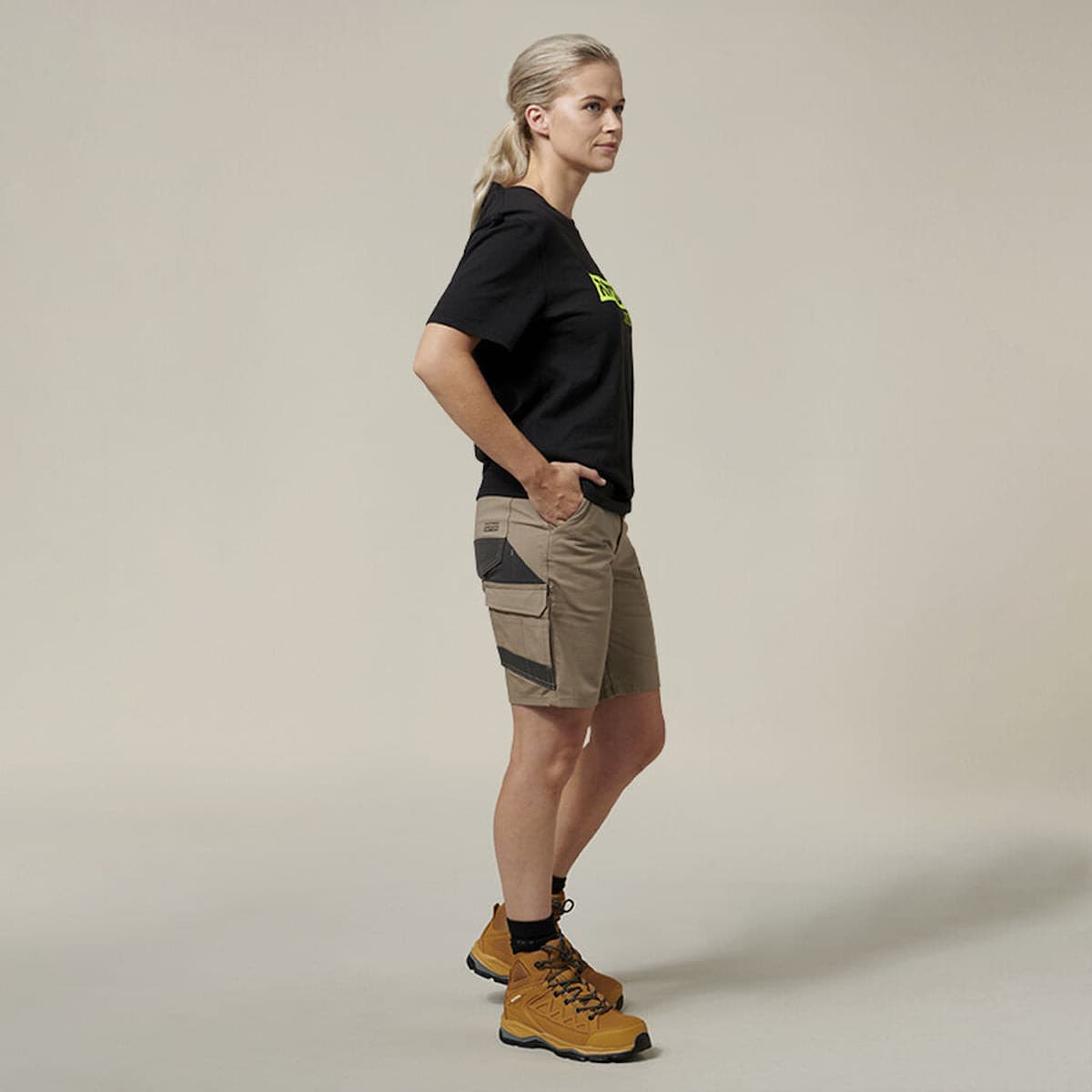 Hard Yakka Women's Raptor Mid Short Y08228 side view