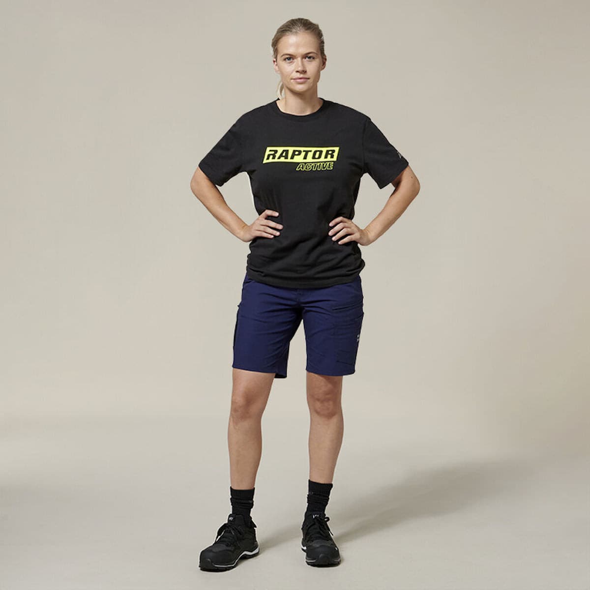 Hard Yakka Women's Raptor Mid Short with t-shirt
