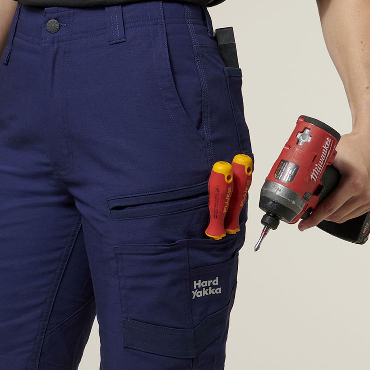 Hard Yakka Women's Raptor Mid Short Y08228 with tools