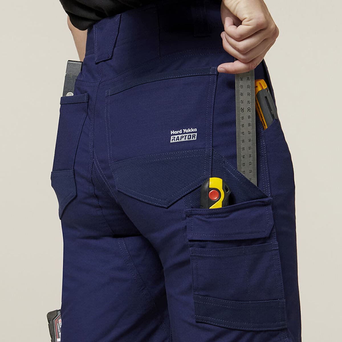 Hard Yakka Women's Raptor Mid Short Y08228 back pocket tools