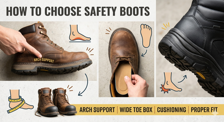 How to Choose Safety Boots When You Have Flat Feet, Wide Feet, or Foot Pain