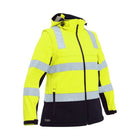 Back view of yellow women's hi vis workwear jacket