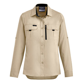 Syzmik Women's Outdoor Long Sleeve Shirt ZW760 beige front