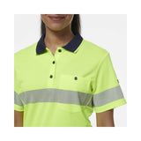 KingGee Women's Workcool Hyperfreeze Spliced Hi Vis Short Sleeve Polo Shirt With Segmented Tape K44224