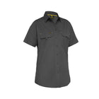 Bisley Women's X Airflow™ Ripstop Short Sleeve Shirt front view grey