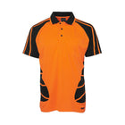 JB's Wear Hi Vis Short Sleeve Spider Polo 6HSP in Orange/Black (UPF 50+)