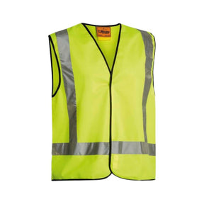 Bisley taped X back hi vis vest BT0347 front view
