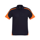 Men's Talon Short Sleeve Polo P401MS in navy with orange accents