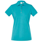 Women's City Short Sleeve Polo P105LS teal front