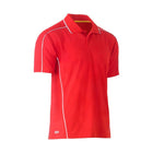 Red mesh polo with reflective piping for workwear