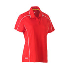 Red women's mesh polo workwear