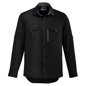 Syzmik Men's Outdoor Long Sleeve Shirt ZW460 Black Front