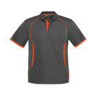 Biz Collection Men's Razor Short Sleeve Polo P405MS in Grey/Fluoro Orange