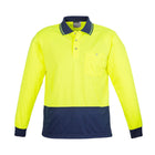 Syzmik Unisex Hi Vis Basic Long Sleeve Polo ZH232 in Yellow/Navy