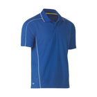 Blue mesh polo with reflective piping for workwear