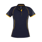 Biz Collection Women's Razor Short Sleeve Polo - Dark Colours P405LS in Navy/Gold