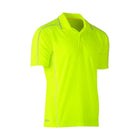 High-visibility yellow mesh polo with reflective piping for workwear