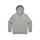 Light gray hoodie with front pocket and drawstrings