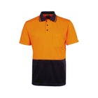 JB's Hi Vis Jacquard Non Cuff Polo 6HJNC in Orange/Navy