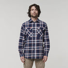 Long sleeve check flannel shirt for workwear