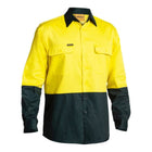 Bisley Hi Vis Drill Shirt BS6267 yellow and green front view
