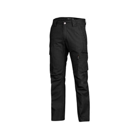 KingGee Tradies Canvas Cargo Work Pant front view black