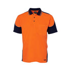 JB's hi-vis contrast piping polo, front view