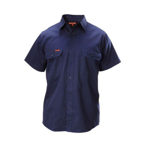 Hard Yakka Cotton Drill Short Sleeve Shirt Navy