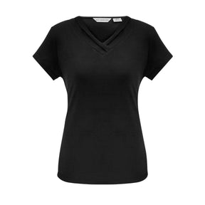 Women's Lana Short Sleeve Top in black front view
