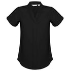 Women's Madison Short Sleeve Shirt S628LS front view black