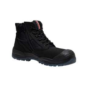 Hard Yakka Nite Vision black safety boot, side view