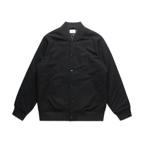 ascolour Men's Felt Bomber Jacket Black front view