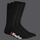 KingGee Men's Bamboo Crew Work Sock black pack of 3