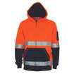 DNC HiVis 2 Tone Full Zip Super Fleecy Hoodie With CSR R/Tape 3788