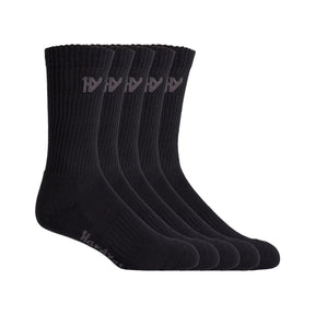 Hard Yakka Cotton Crew Work Sock 5 Pack Black