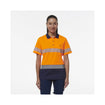 KingGee Women's Workcool Hyperfreeze Spliced Hi Vis Short Sleeve Polo Shirt With Segmented Tape K44224