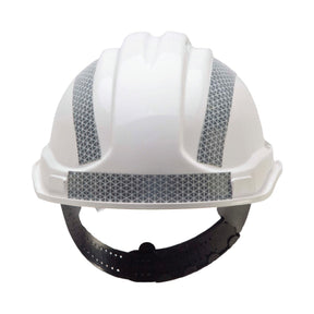 Helmet with reflective tape applied