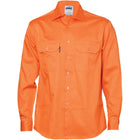 DNC Cotton Drill Work Shirt - Long Sleeve 3202 in orange