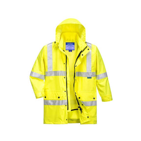 Portwest Hi-Vis Argyle Rain Traffic Jacket MF306, front view